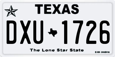 TX license plate DXU1726