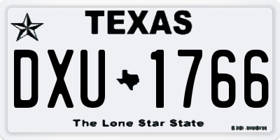 TX license plate DXU1766