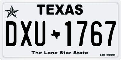 TX license plate DXU1767
