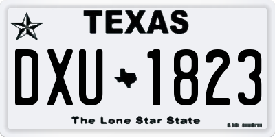 TX license plate DXU1823