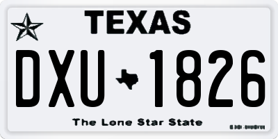 TX license plate DXU1826