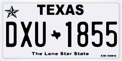 TX license plate DXU1855