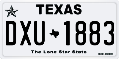 TX license plate DXU1883