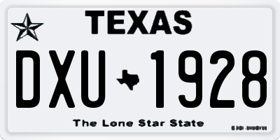 TX license plate DXU1928