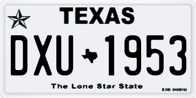 TX license plate DXU1953
