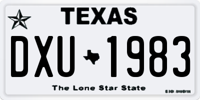TX license plate DXU1983