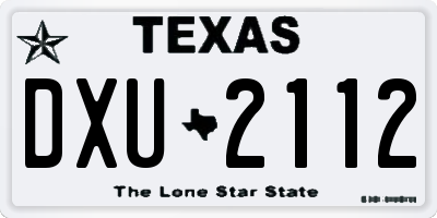TX license plate DXU2112