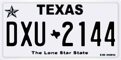 TX license plate DXU2144