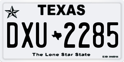 TX license plate DXU2285