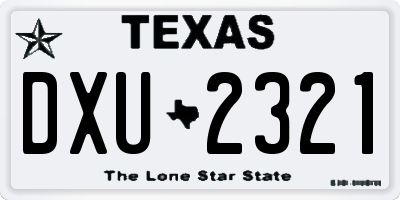 TX license plate DXU2321