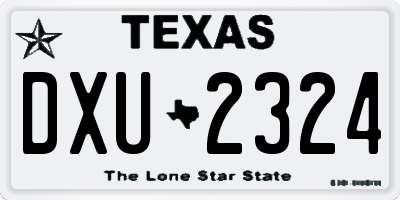 TX license plate DXU2324