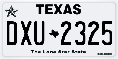 TX license plate DXU2325