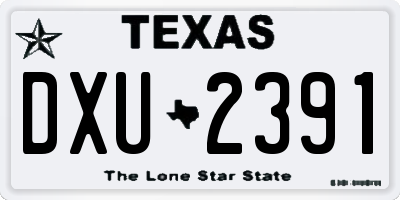 TX license plate DXU2391
