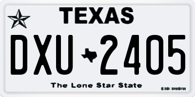 TX license plate DXU2405