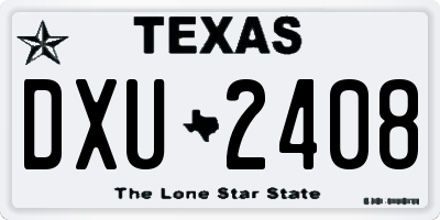 TX license plate DXU2408
