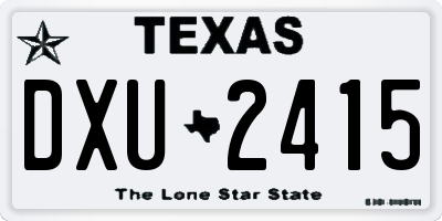 TX license plate DXU2415