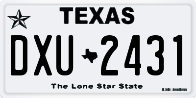 TX license plate DXU2431