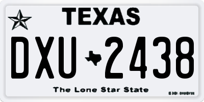 TX license plate DXU2438