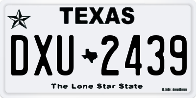 TX license plate DXU2439