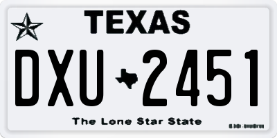TX license plate DXU2451