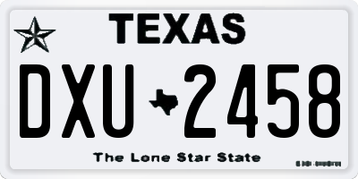 TX license plate DXU2458