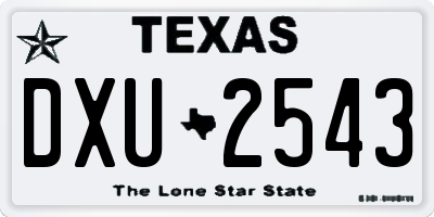 TX license plate DXU2543