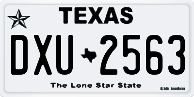 TX license plate DXU2563