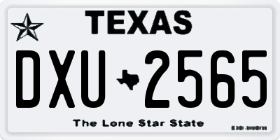 TX license plate DXU2565