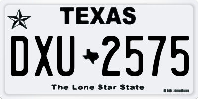 TX license plate DXU2575