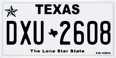 TX license plate DXU2608
