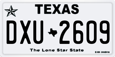 TX license plate DXU2609