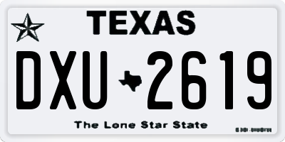 TX license plate DXU2619