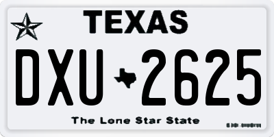 TX license plate DXU2625