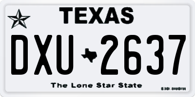 TX license plate DXU2637