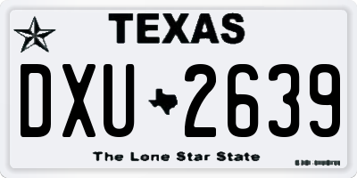 TX license plate DXU2639