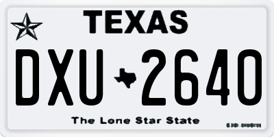 TX license plate DXU2640