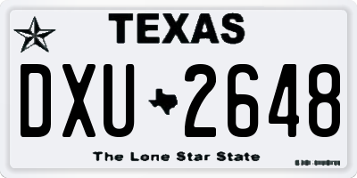 TX license plate DXU2648