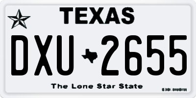 TX license plate DXU2655