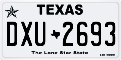 TX license plate DXU2693