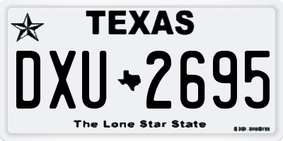 TX license plate DXU2695