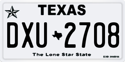 TX license plate DXU2708