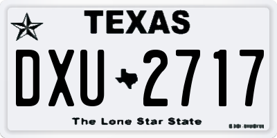 TX license plate DXU2717