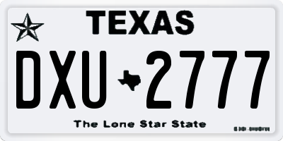 TX license plate DXU2777