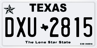 TX license plate DXU2815