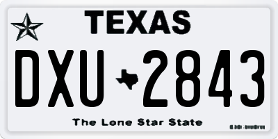 TX license plate DXU2843