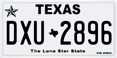TX license plate DXU2896