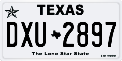 TX license plate DXU2897