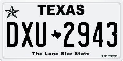 TX license plate DXU2943