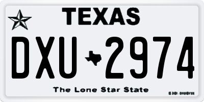 TX license plate DXU2974