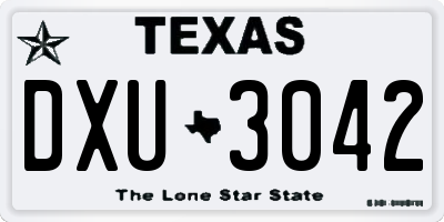 TX license plate DXU3042